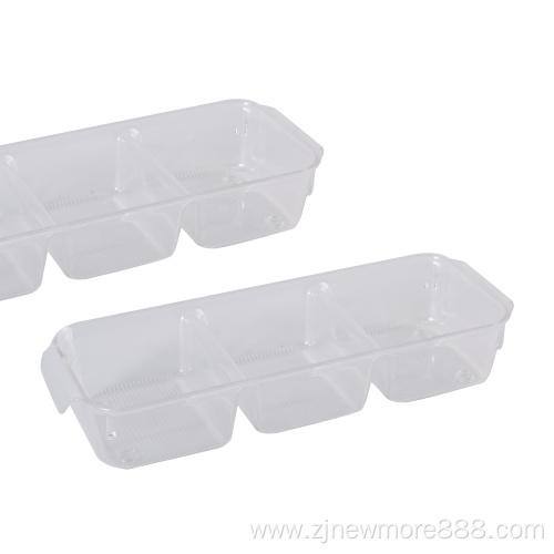 Transparent 3 Compartment Refrigerator Container Drawer Tray